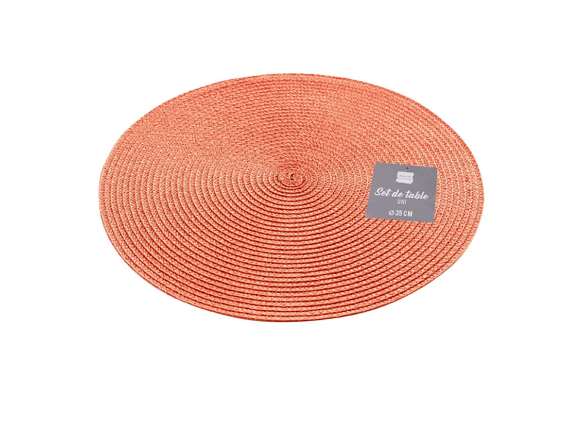 Set de Table Uni "Zebulon" 35cm Orange Brique