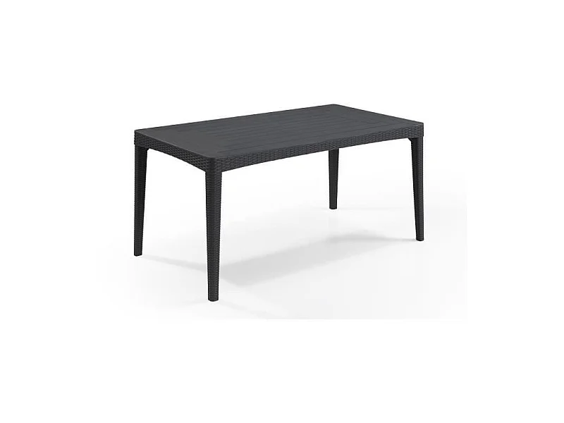 Table de jardin ALLIBERT by KETER GIRONA 160x90x74 cm 6 personnes gris graphite mat