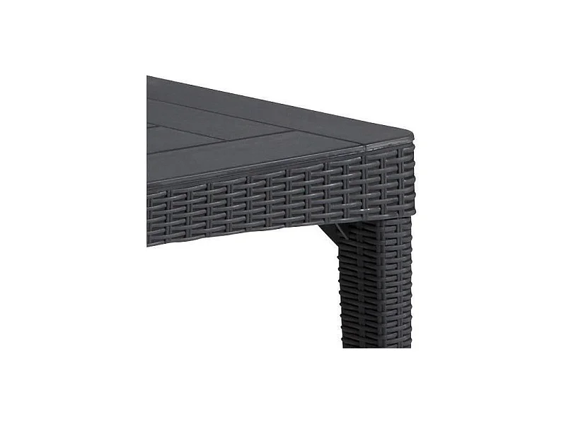 Table de jardin ALLIBERT by KETER GIRONA 160x90x74 cm 6 personnes gris graphite mat