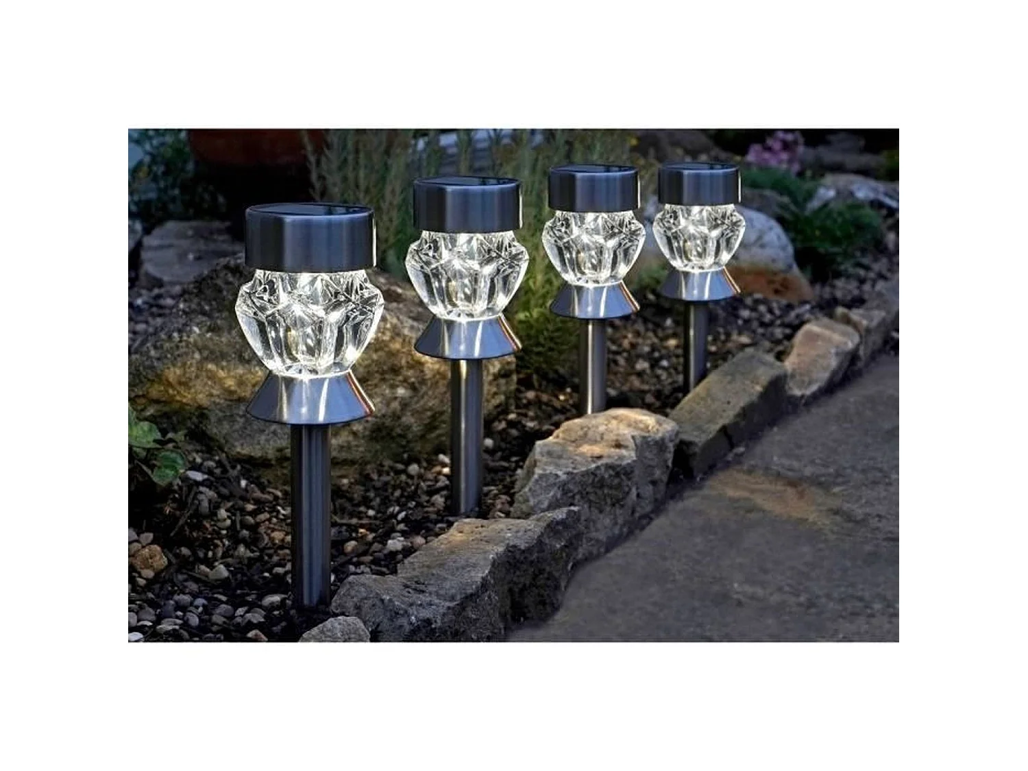 Pack de 4 balises solaires verre Crystal - SMART GARDEN