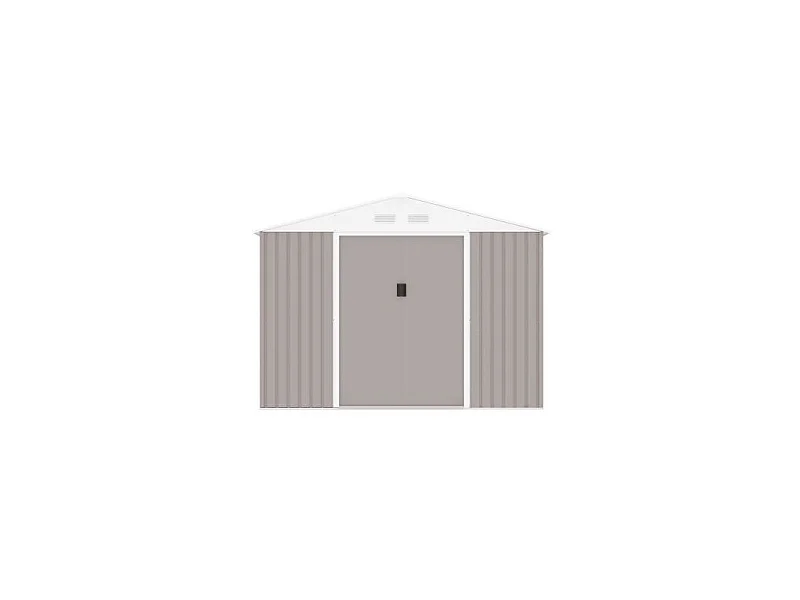 Abri de jardin en acier 5,29 m2 - Kit dancrage inclus - Taupe