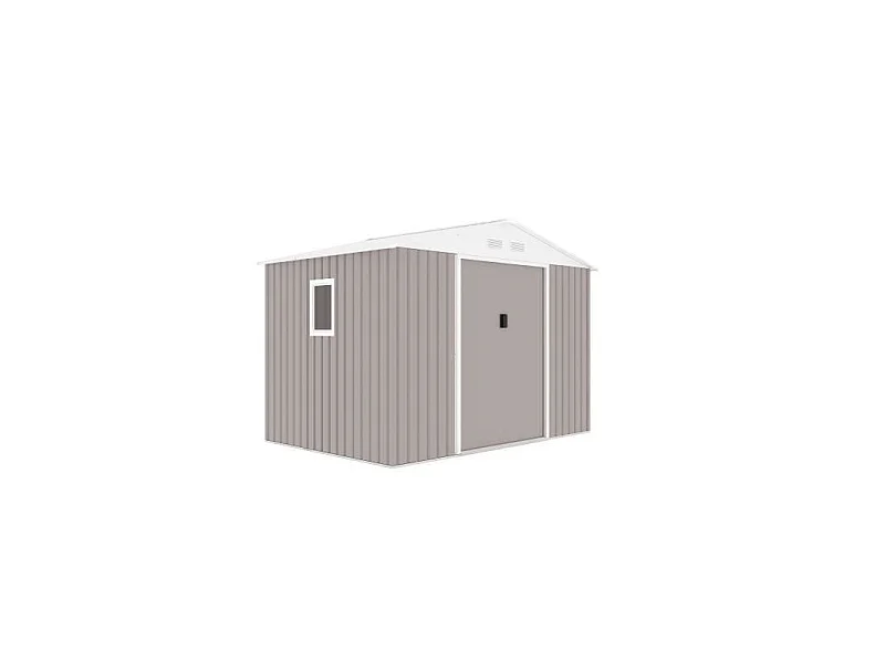 Abri de jardin en acier 5,29 m2 - Kit dancrage inclus - Taupe