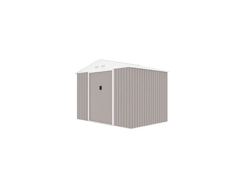 Abri de jardin en acier 5,29 m2 - Kit dancrage inclus - Taupe