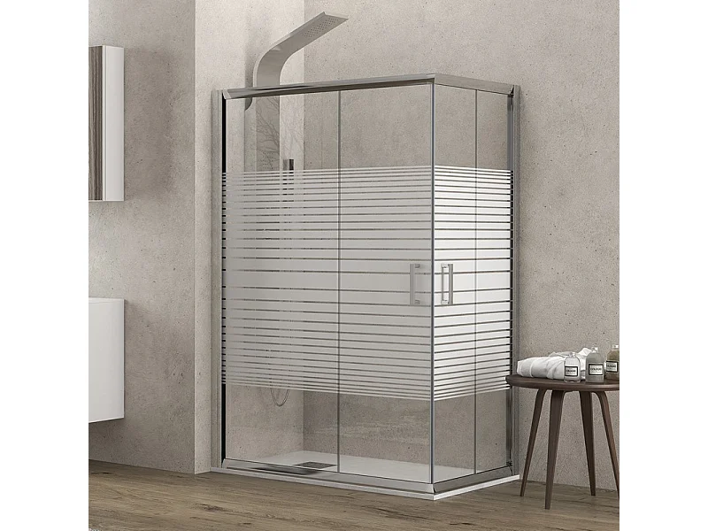 Box doccia angolo 120X80 vetro serigrafato altezza 180cm modello K410 kamalu