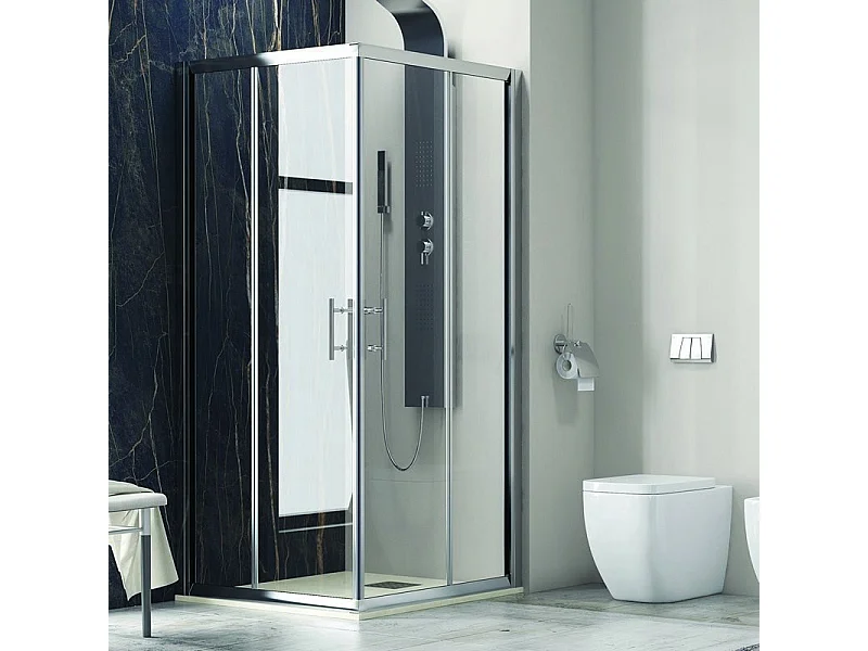 Box doccia 70x90 angolare con 2 ante scorrevoli cristallo 6mm KF1000 kamalu