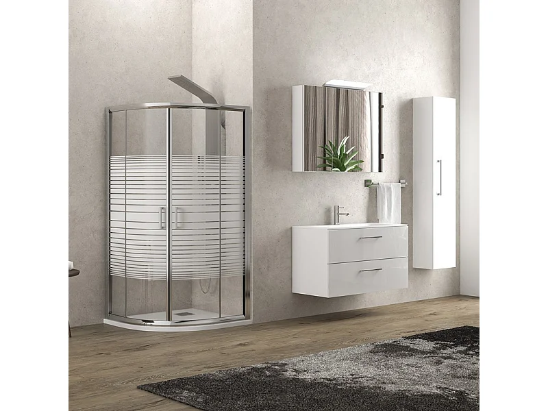 Box doccia semicircolare 80x80 vetro serigrafato altezza 180cm | K400 kamalu