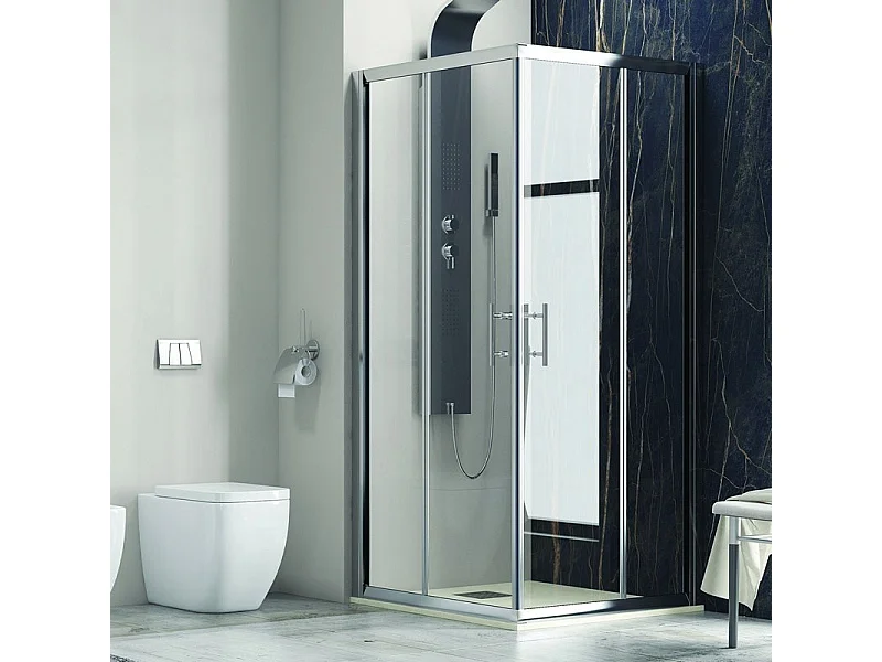 Box doccia angolo 80x80 cristallo 6mm anticalcare KF1000 kamalu