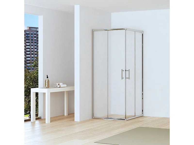 Box doccia angolo 90x90 altezza ridotta 170cm vetro trasparente | CHIARA EDGE-R kamalu