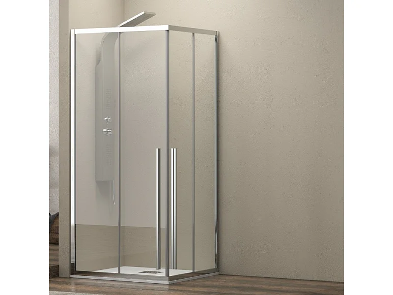 Box doccia 70x130 cm angolare doppio scorrevole vetro 8mm altezza 200h | KEL1000 kamalu