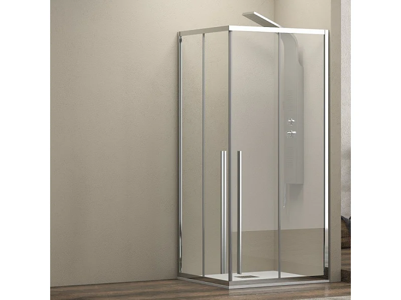 Box doccia 70x130 cm angolare doppio scorrevole vetro 8mm altezza 200h | KEL1000 kamalu