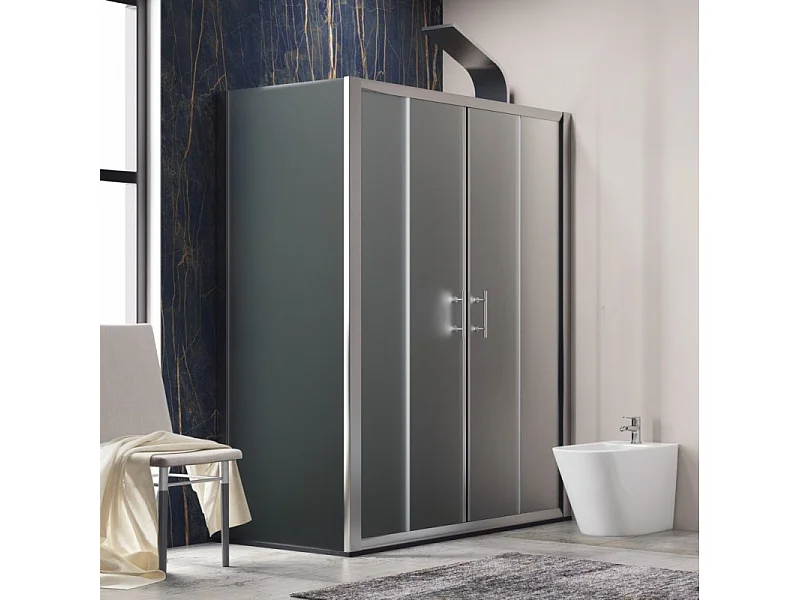 Box doccia 150x70 cm apertura scorrevole vetro satinato | KF6000S kamalu