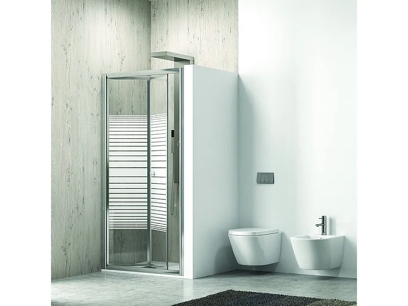 Porta doccia a libro 75cm vetro serigrafato altezza 180cm KM4000S kamalu