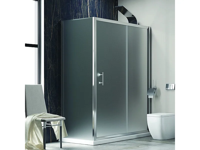 Cabina doccia 150x70 ad angolo vetro satinato anta scorrevole KF5000S kamalu