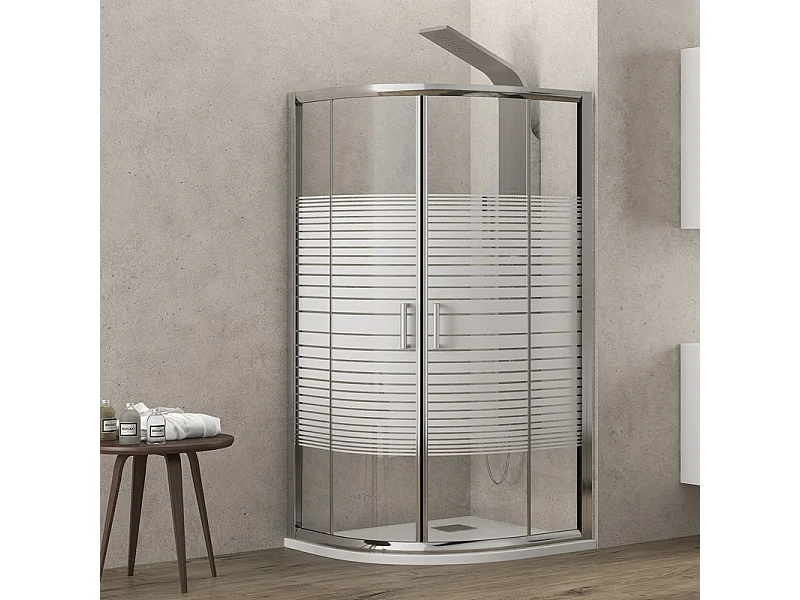 Box doccia 90x90 semicircolare vetro serigrafato altezza 180cm | K400 kamalu