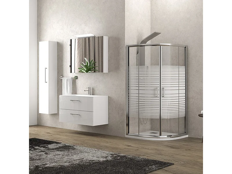 Box doccia 90x90 semicircolare vetro serigrafato altezza 180cm | K400 kamalu
