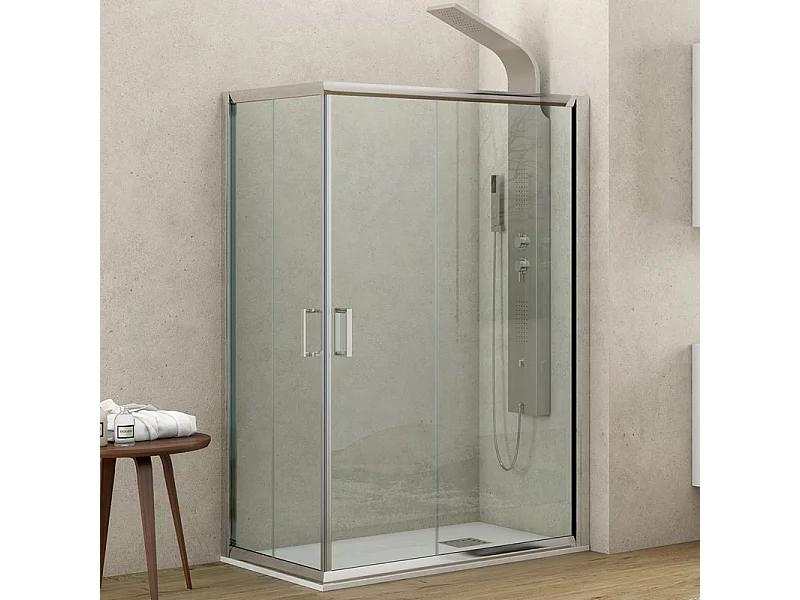 Box doccia dimensioni 140x80 vetro trasparente altezza 180cm K410 kamalu