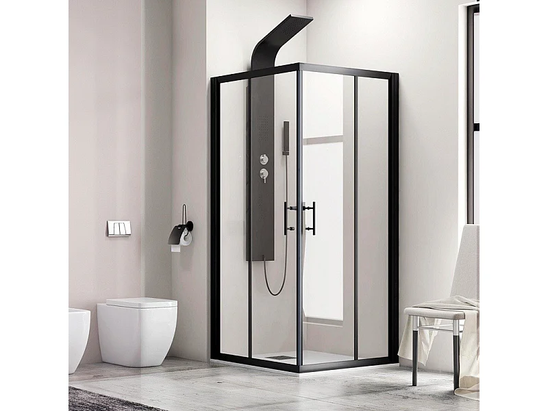 Box doccia 120x90cm finitura nera mat modello KF1000B kamalu