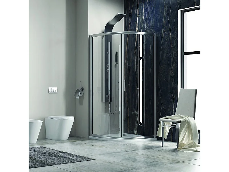 Box doccia 80x80 cristallo 6 mm semicircolare KF2000 kamalu