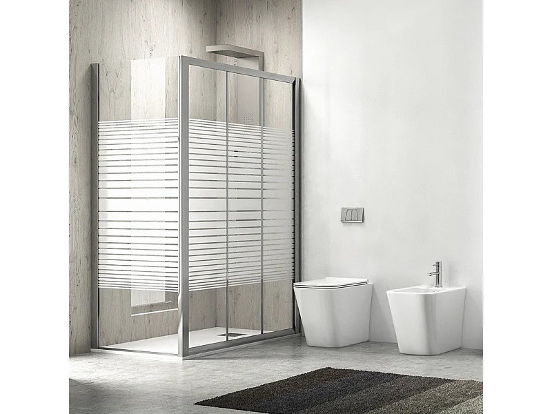 Box doccia 80x90 altezza 180 cm apertura scorrimento KP3000S kamalu
