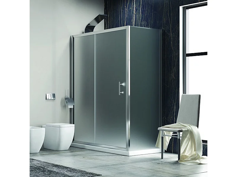 Doccia angolare 110x70 vetro opaco anticalcare KF5000S kamalu