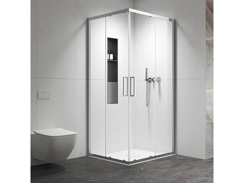 Cabina doccia 70x100 apertura doppio scorrevole finitura cromo | KZ-1000 kamalu