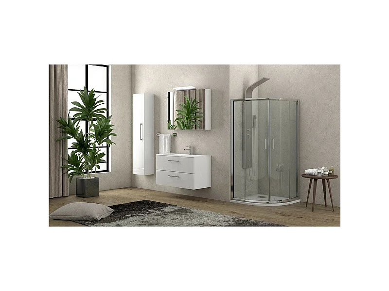 Box doccia basso 90x90cm semicircolare altezza 170cm | K400 kamalu