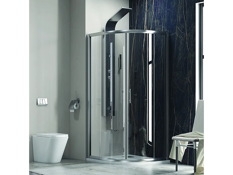 Box doccia 90x90cm semicircolare vetro trasparente anticalcare KF2000 kamalu