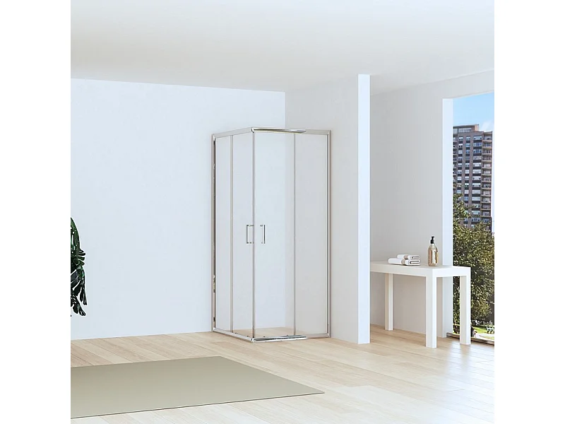 Box doccia ad angolo 70x70 altezza 170 vetro trasparente 6mm | CHIARA EDGE-Q kamalu