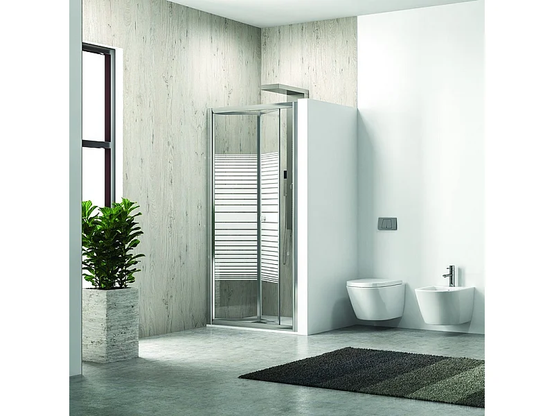 Porta nicchia a libro 70cm vetro serigrafato altezza 180cm KM4000S kamalu