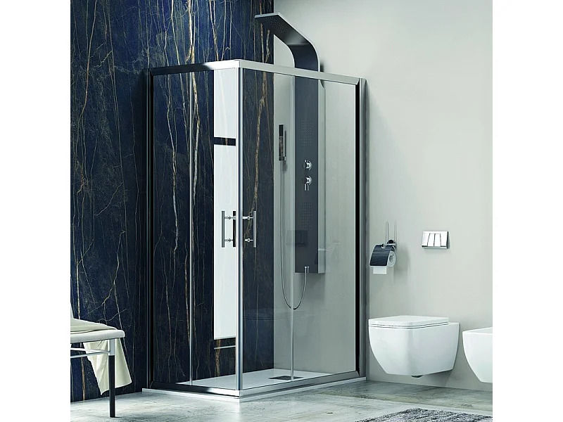 Box doccia 100x80 cm angolare cristallo trasparente KF1000 kamalu