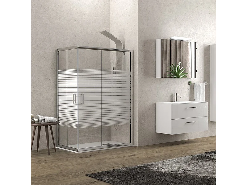 Cabina doccia 100X80 vetro serigrafato altezza 180cm modello K410 kamalu