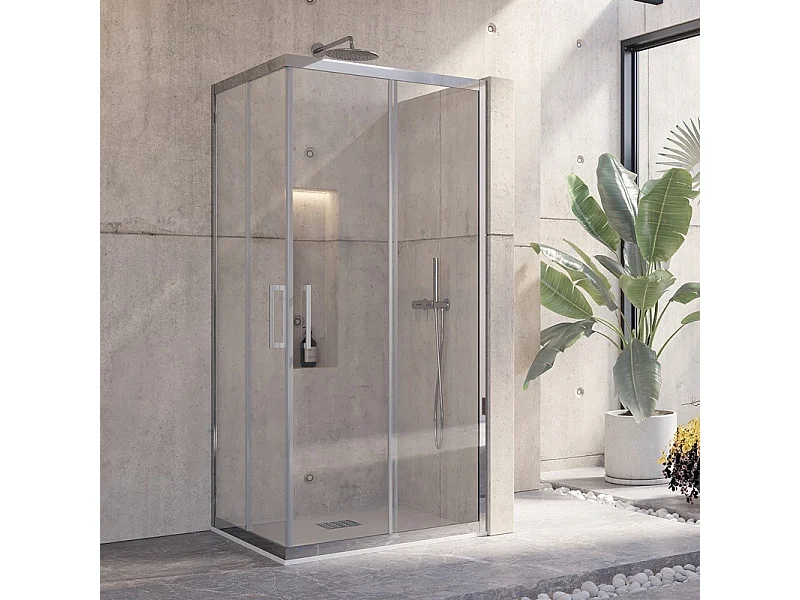 Box doccia angolare 80x80 cristallo 8mm KI1000 kamalu