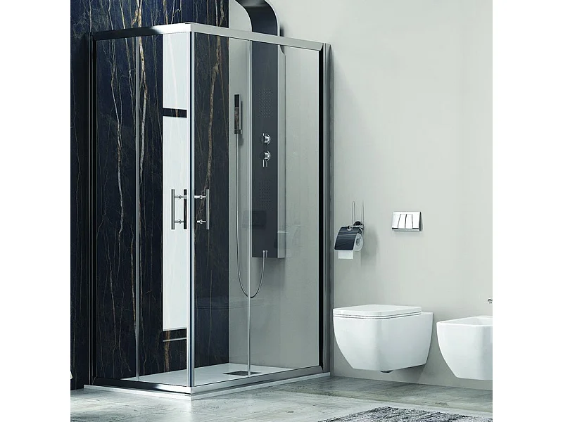 Box doccia 150x70 cm angolare cristallo trasparente anticalcare KF1000 kamalu