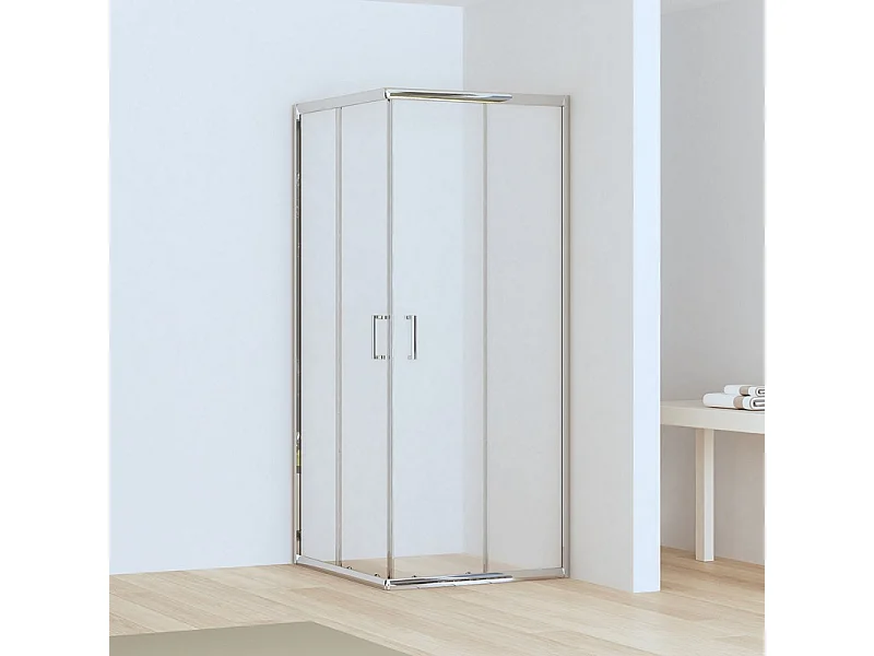 Box doccia angolo 90x90 altezza 170cm vetro anticalcare trasparente | CHIARA EDGE-Q kamalu