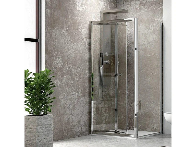 Box doccia 90x70cm porta 90cm a libro modello KM4000S kamalu