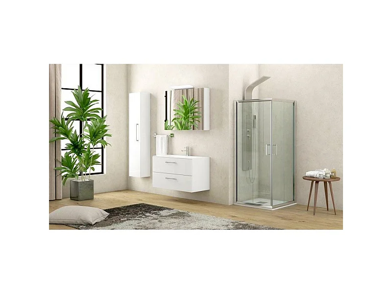 Box doccia 140x140 altezza 180cm vetro trasparente K410 kamalu