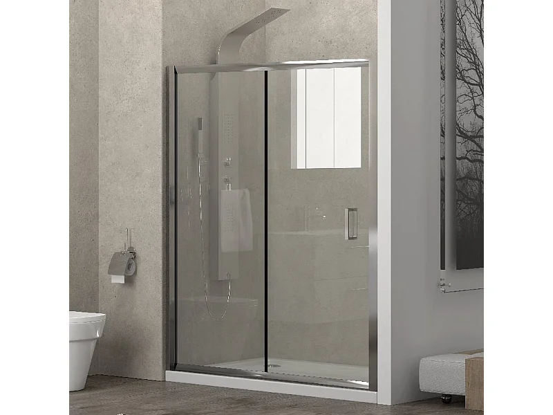 Porta doccia nicchia 110cm con anta scorrevole altezza 180cm K410N kamalu