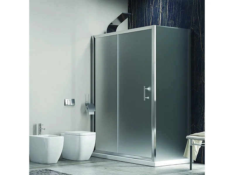 Doccia 100x70 angolare con scorrevole vetro opaco anticalcare KF5000S kamalu