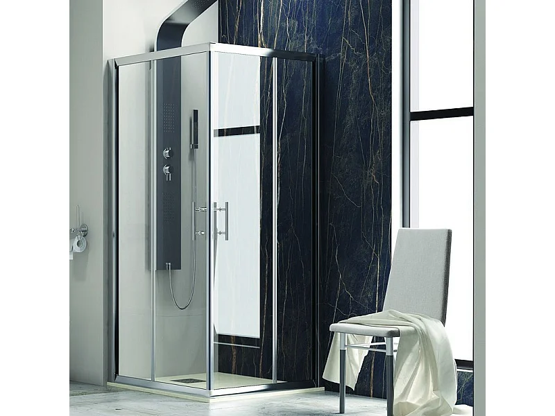 Box doccia 70x70 angolare cristallo 6mm anticalcare KF1000 kamalu