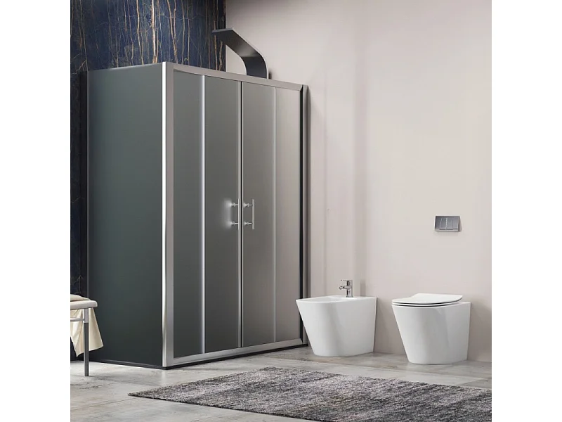 Cabina doccia 70x220 cm scorrevole vetro satinato e laterale fisso | KF6000S kamalu
