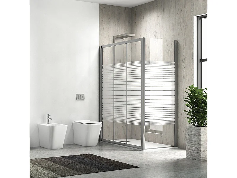 Box doccia 90x90 altezza 180 cm apertura scorrimento KP3000S kamalu
