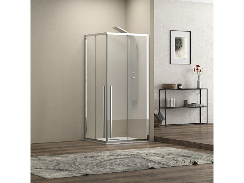 Box doccia angolo 70x100 cm doppio scorrevole vetro 8mm altezza 200h | KEL1000 kamalu