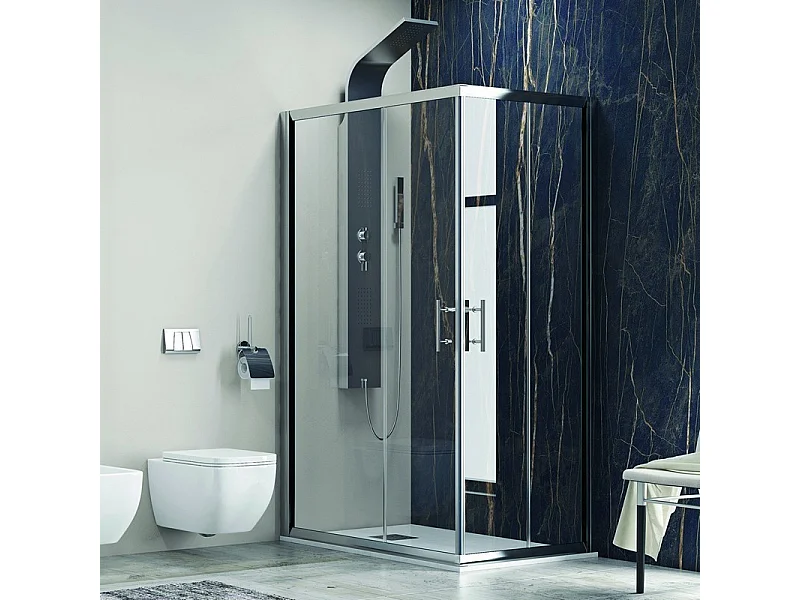 Cabina doccia 120x80 cm angolare cristallo trasparente anticalcare KF1000 kamalu
