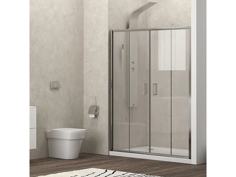 Nicchia doccia 160cm doppio scorrevole altezza 180cm | KAM-KNF6000 kamalu