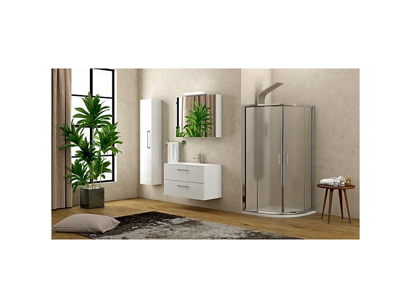 Box doccia 80x80 semicircolare vetro opaco altezza 180cm | K400 kamalu