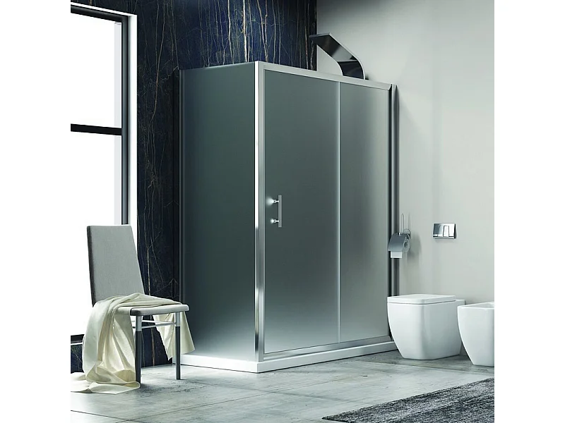 Box doccia 140x70 ad angolo vetro satinato anticalcare scorrevole KF5000S kamalu