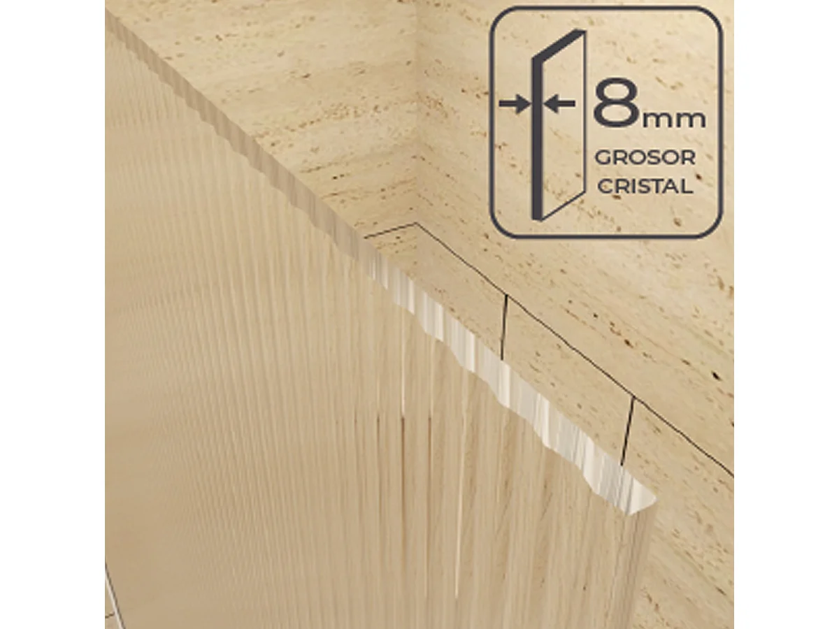Pannello Doccia Fisso Walk-In | Vetro Temperato 6 mm Anticalcare Ondulato | Altezza 200 cm | Bianco Opaco 70cm