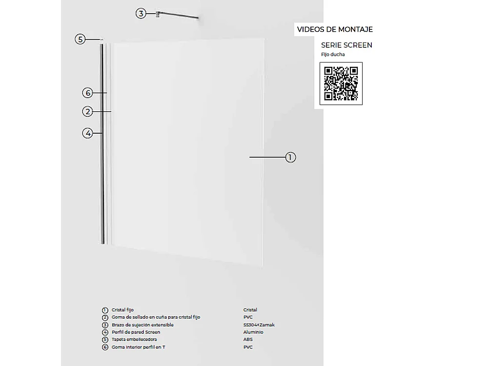 Pannello Doccia Fisso Walk-In | Vetro Temperato 6 mm Anticalcare Trasparente | Altezza 195 cm | Black Gun Metal 110cm