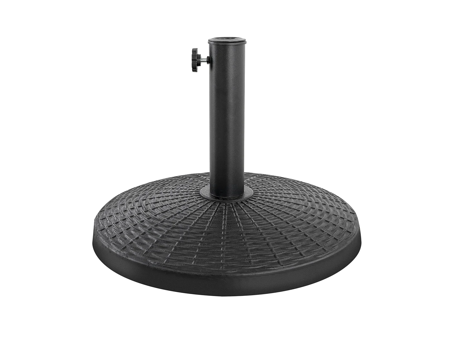 Pied De Parasol Rond Resine Aspect Rotin 44,5 cm 9 kg Noir Avestar