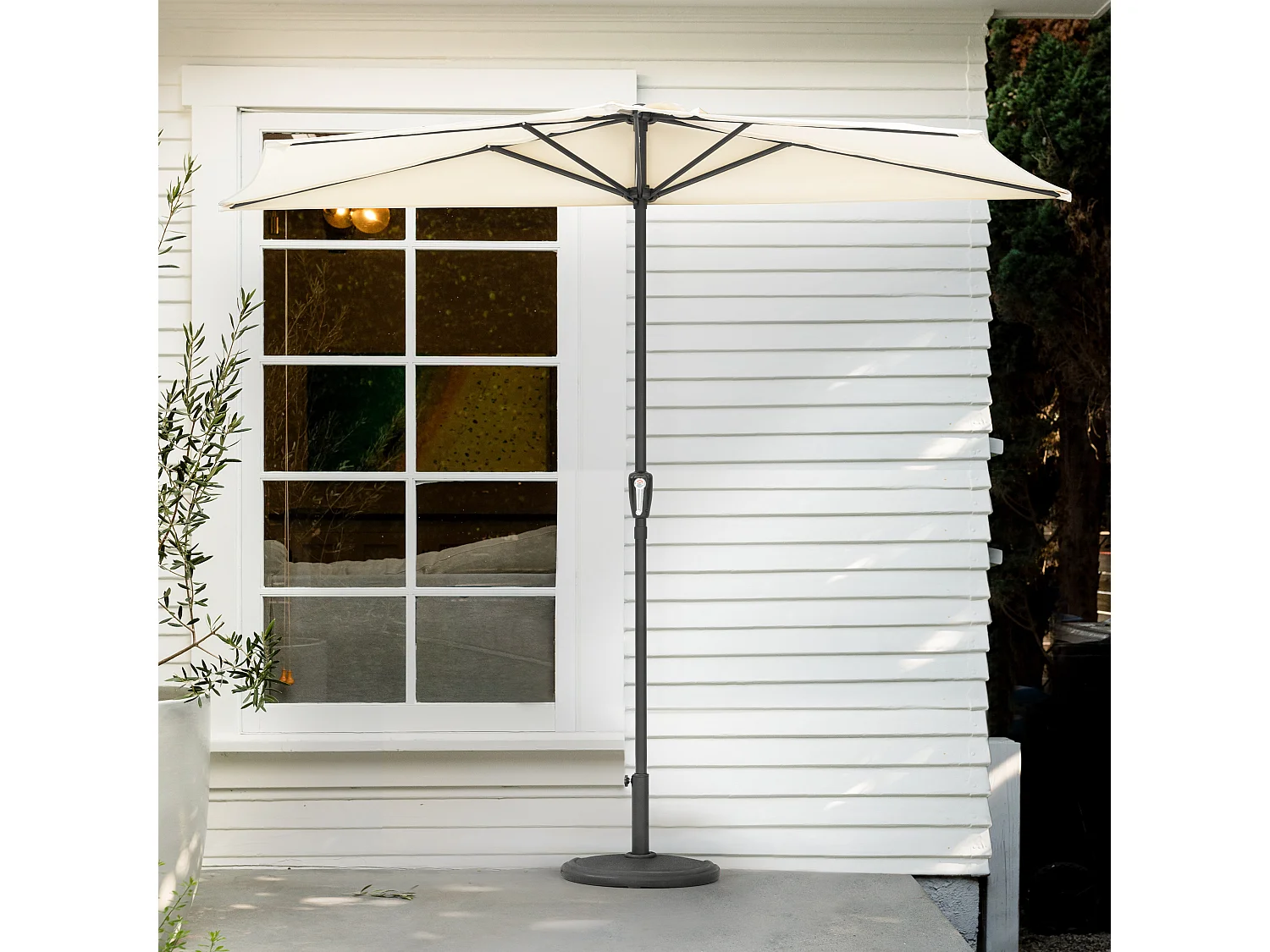 Base de Parasol Demi-Ronde 49 cm 9,5 kg Noir Avestar